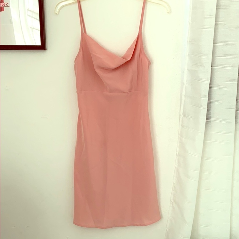 Pink mini strappy dress